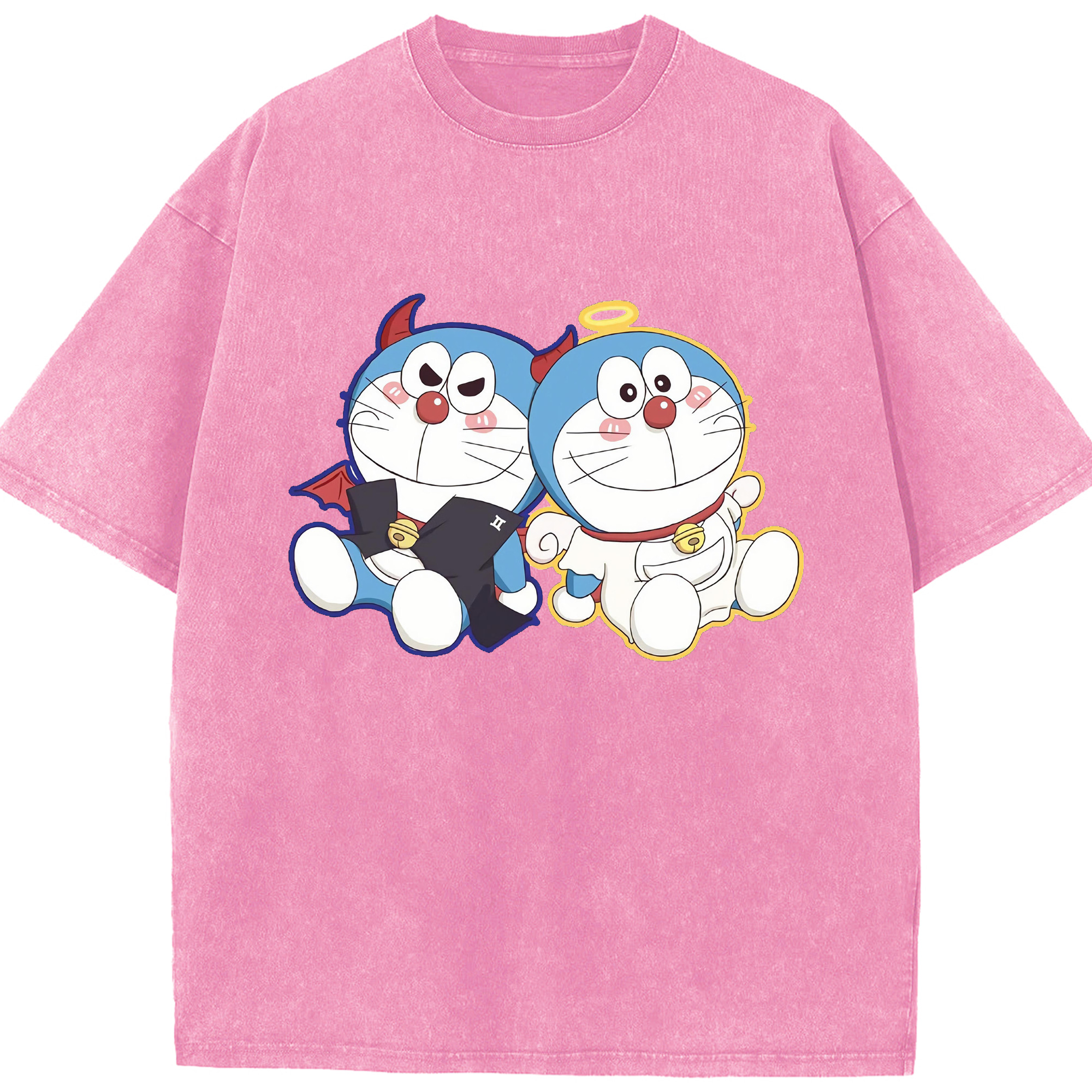 （画像用） ドラえもん Doraemon 綿100% ヴィンテージ風 半袖Tシャツ（フロントプリント）